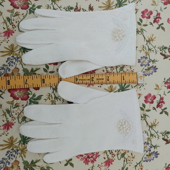 1960S VINTAGE White beaded- lace dress& accessorie - Picture 7 of 16